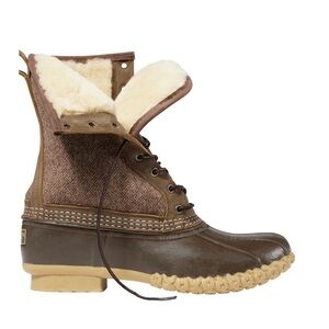 LL Bean Shearling Lined Brown Bean Boots Size 11 Medium